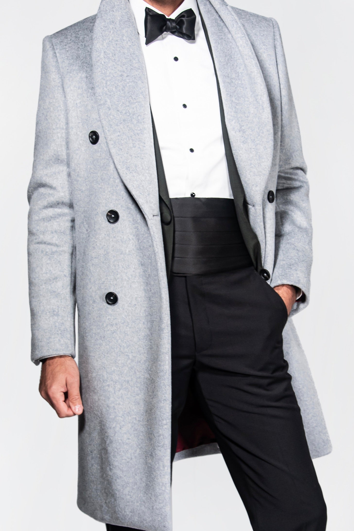Gray Double-Sided Wool & Cashmere Overcoat