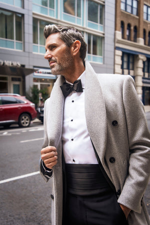 Gray Double-Sided Wool & Cashmere Overcoat