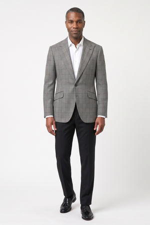 Macro Glen Plaid Blazer — Black & White