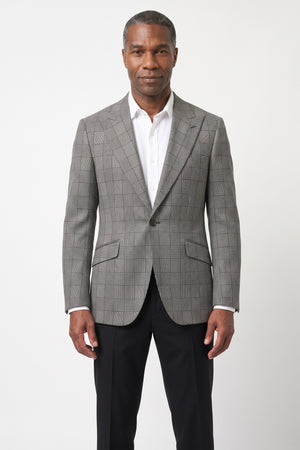Macro Glen Plaid Blazer — Black & White