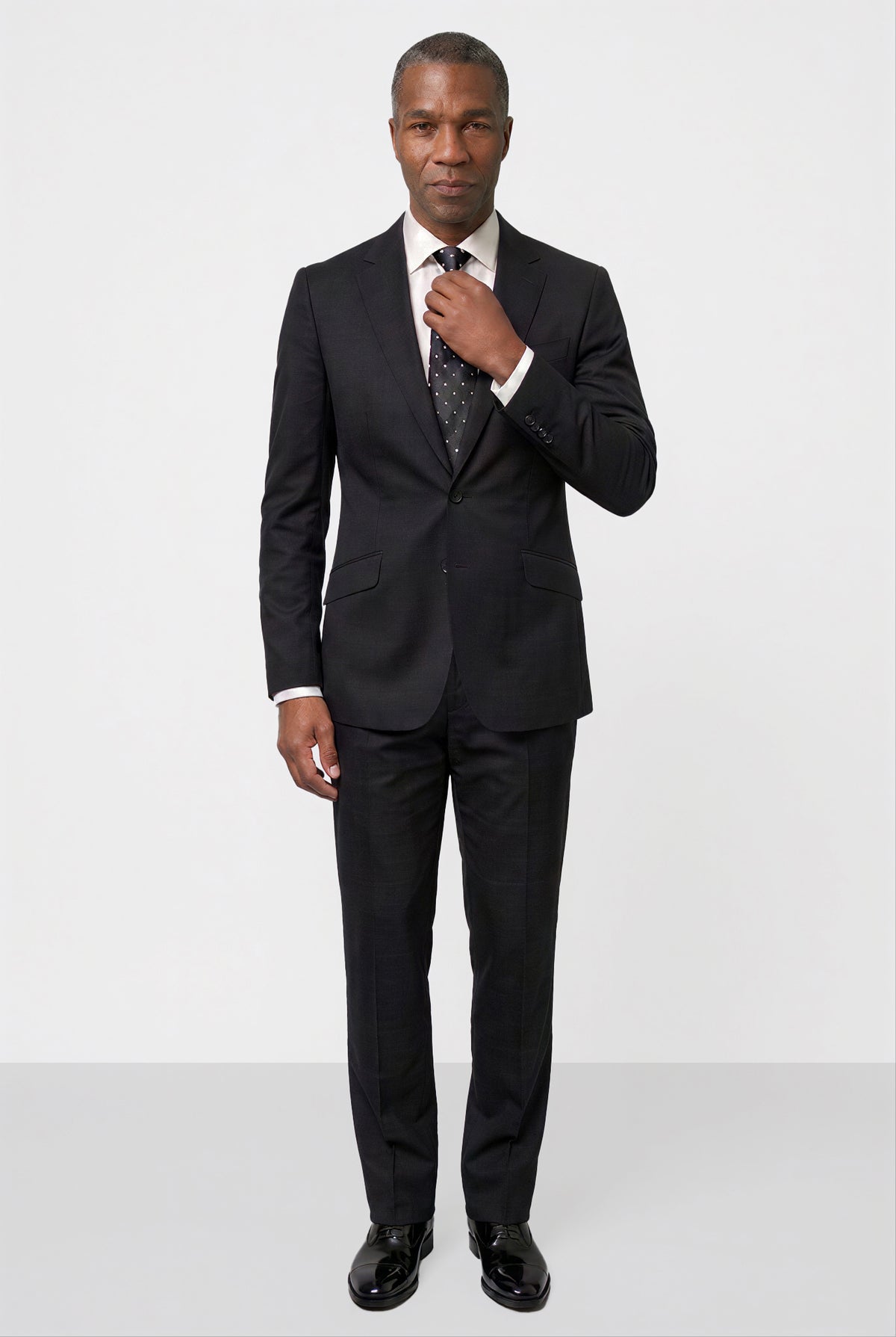Solid Plain Weave Suit — Black