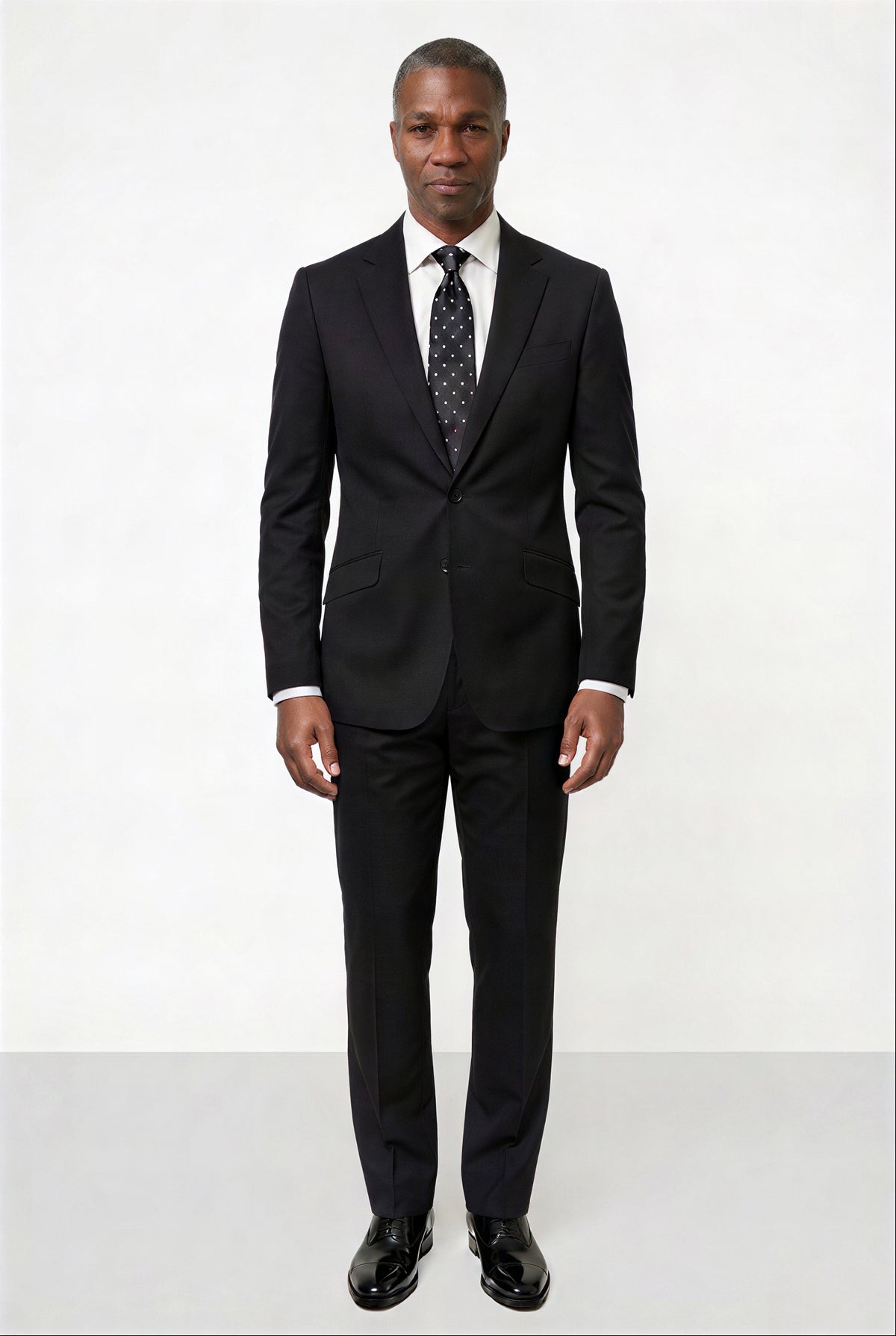 Solid Plain Weave Suit — Black
