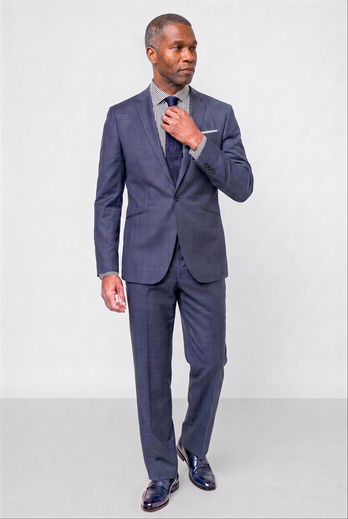 Italian 130's Flat Weave — Indigo Blue