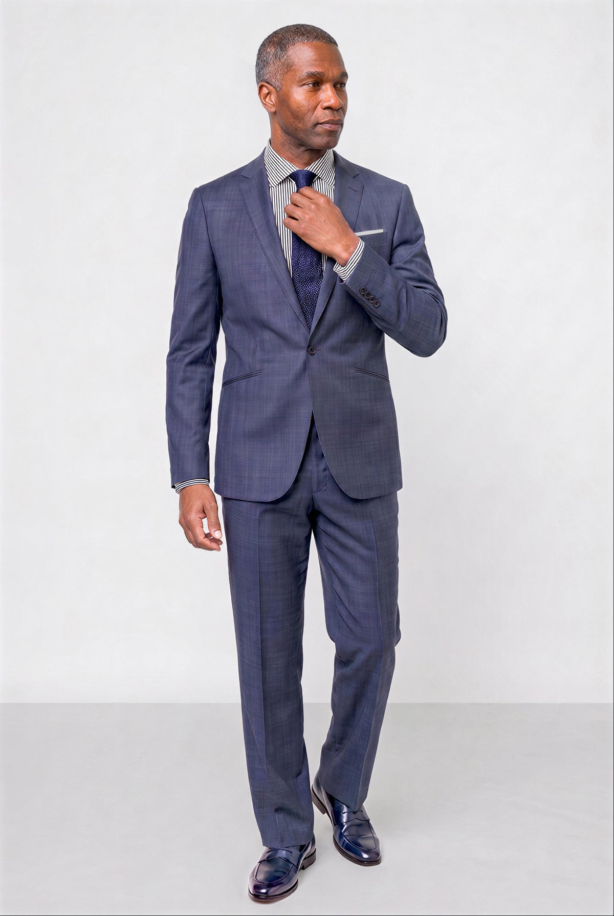 Italian 130's Flat Weave — Indigo Blue