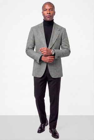 Macro Glen Plaid Blazer — Black & White