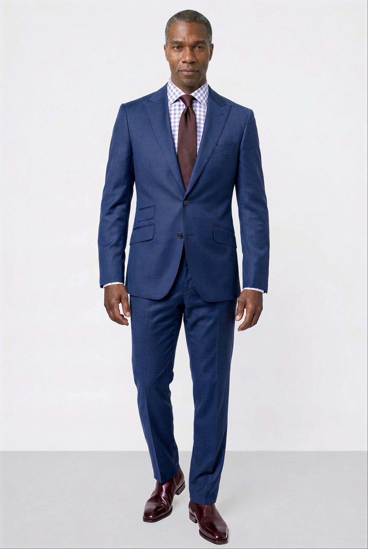 Solid Plain Weave Suit — Light Slate Blue