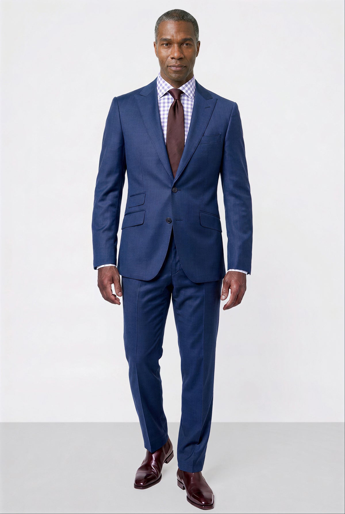 Solid Plain Weave Suit — Light Slate Blue