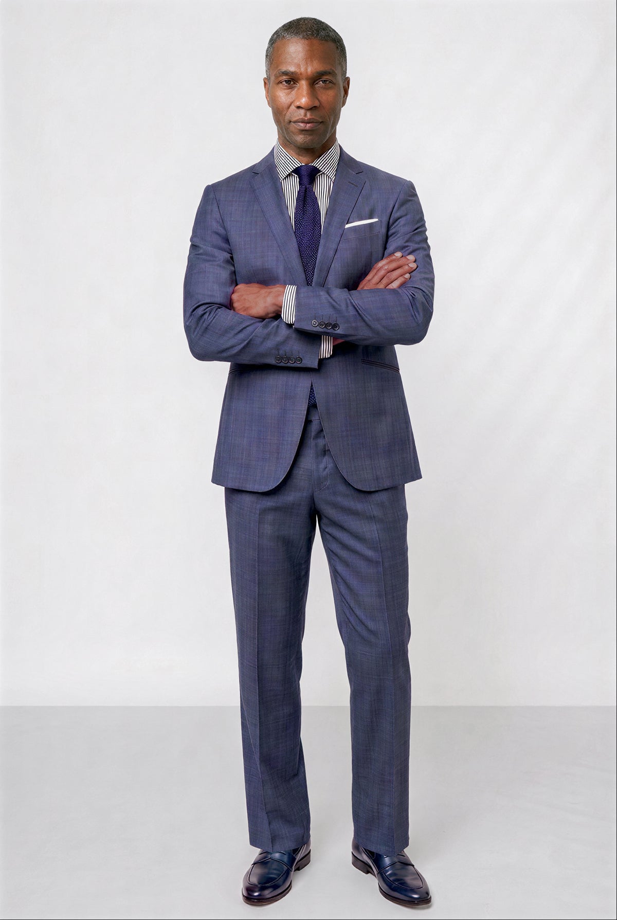 Italian 130's Flat Weave — Indigo Blue