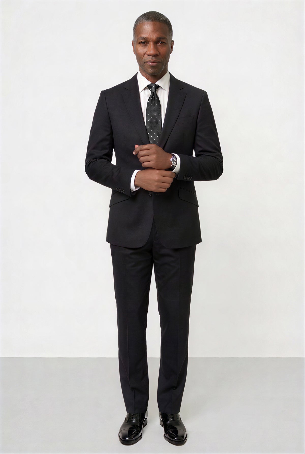 Solid Plain Weave Suit — Black