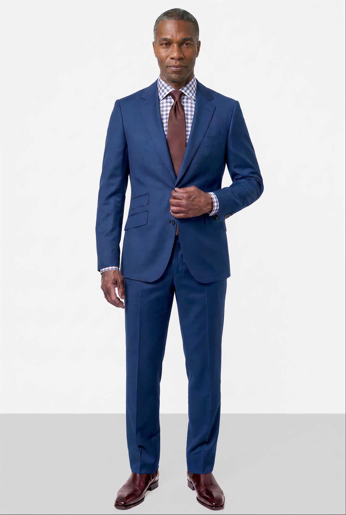 Solid Plain Weave Suit — Light Slate Blue