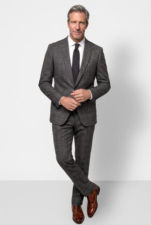 Bold Check 130s Suit — Gray