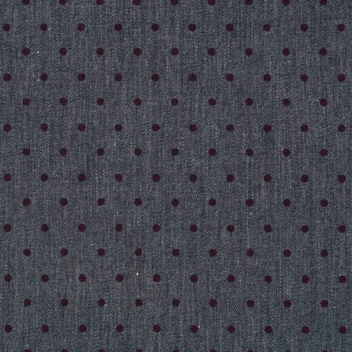 Grey Brushed Twill with Red Dots