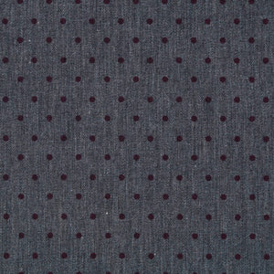 Grey Brushed Twill with Red Dots