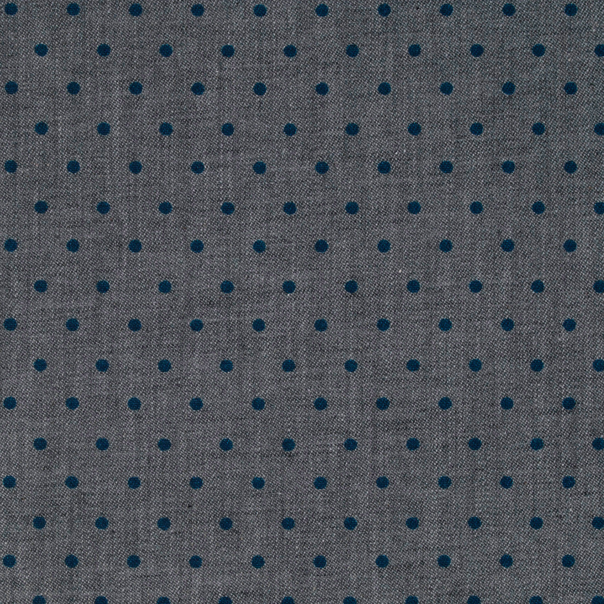 Grey Brushed Twill with Blue Dots