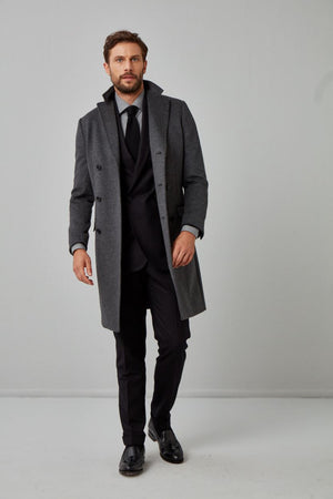 Solid Wool/Cashmere Classic Overcoat