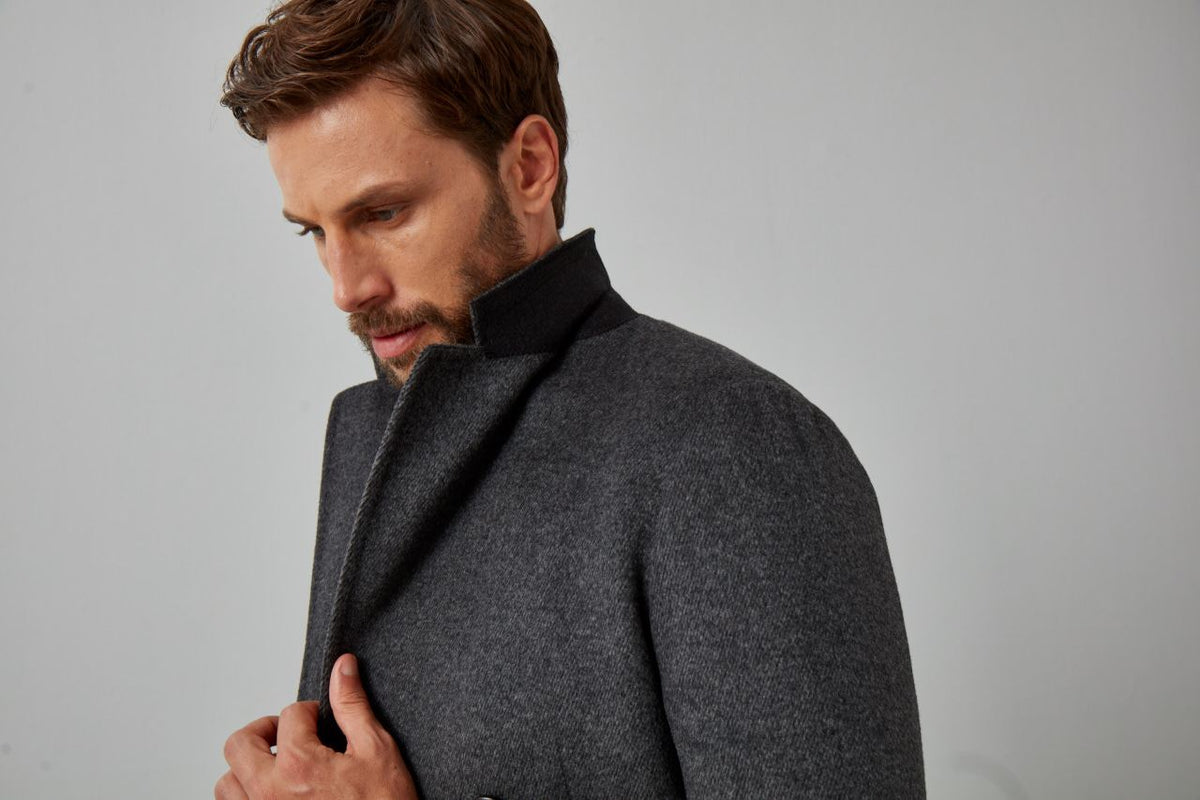 Solid Wool & Cashmere Classic Overcoat