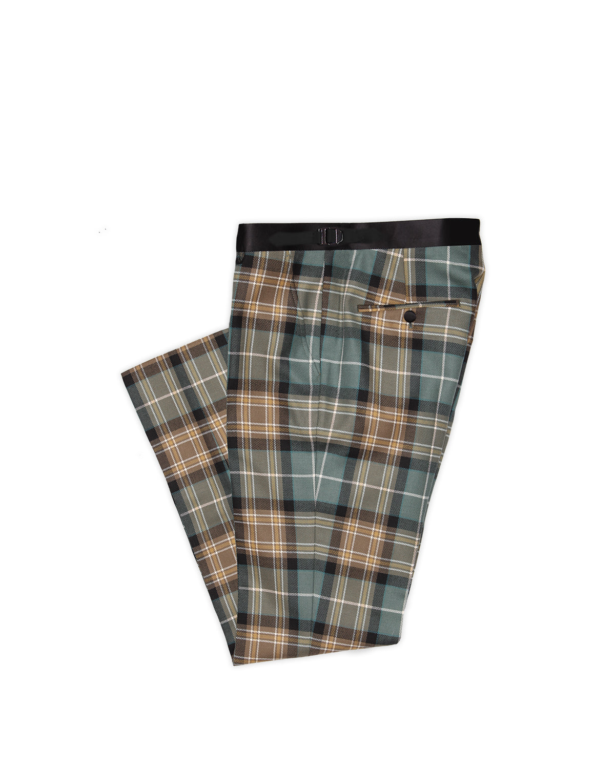 Taupe Tartan Tux Pants