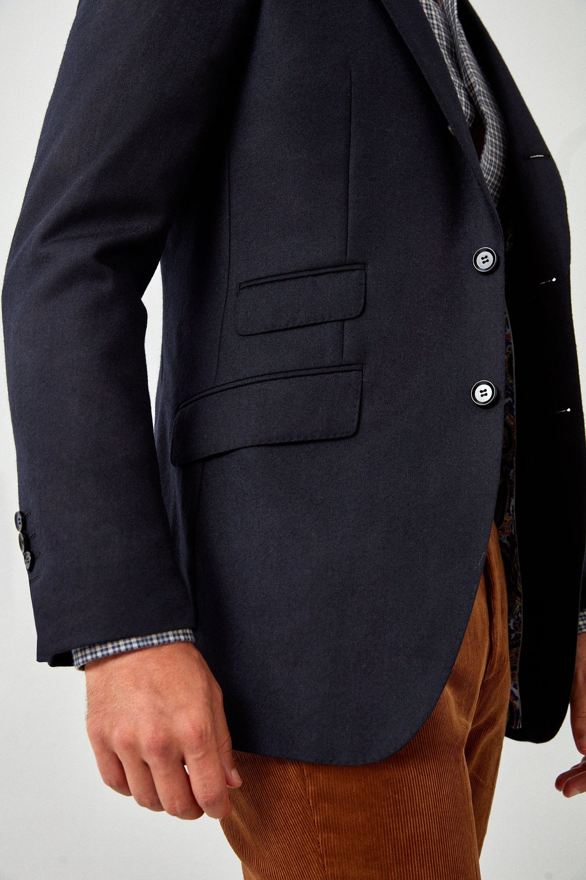 English Navy Flannel Blazer