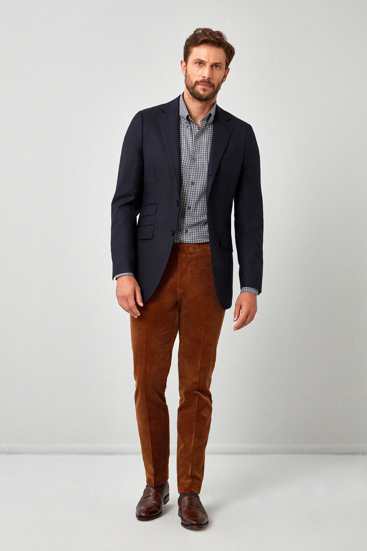 English Navy Flannel Blazer