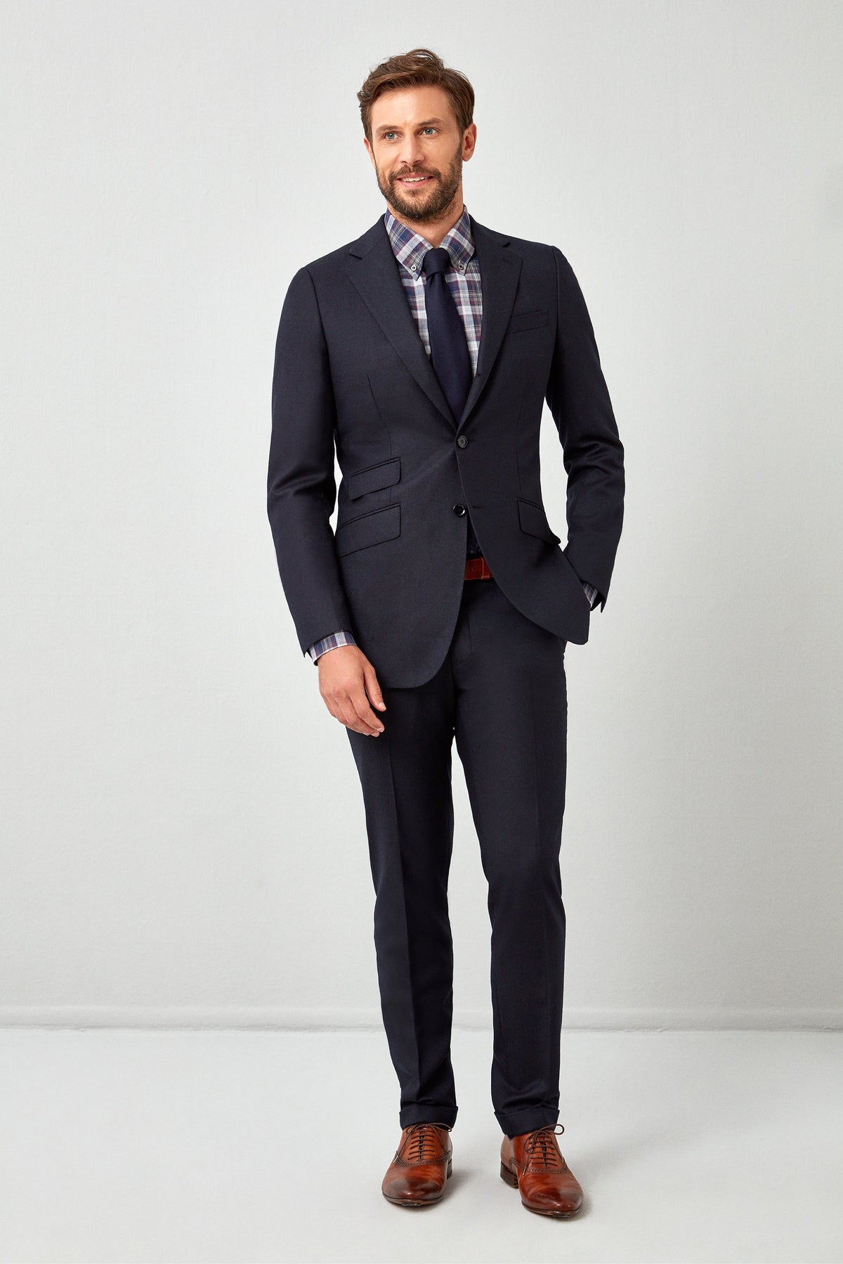 English Blue Flannel Suit