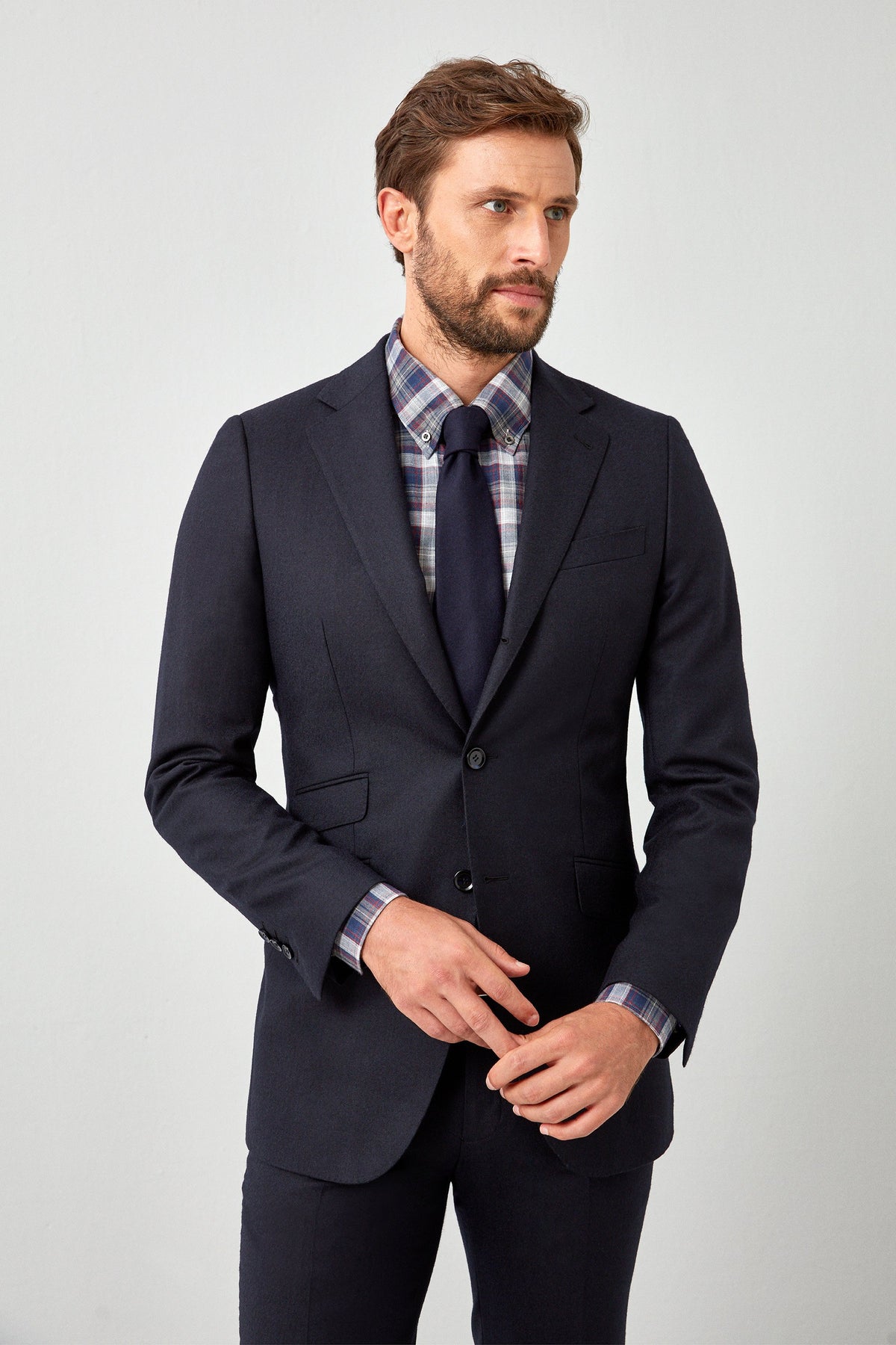 English Blue Flannel Suit