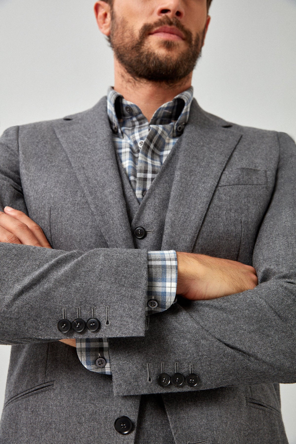 English Gray Flannel 3pc Suit