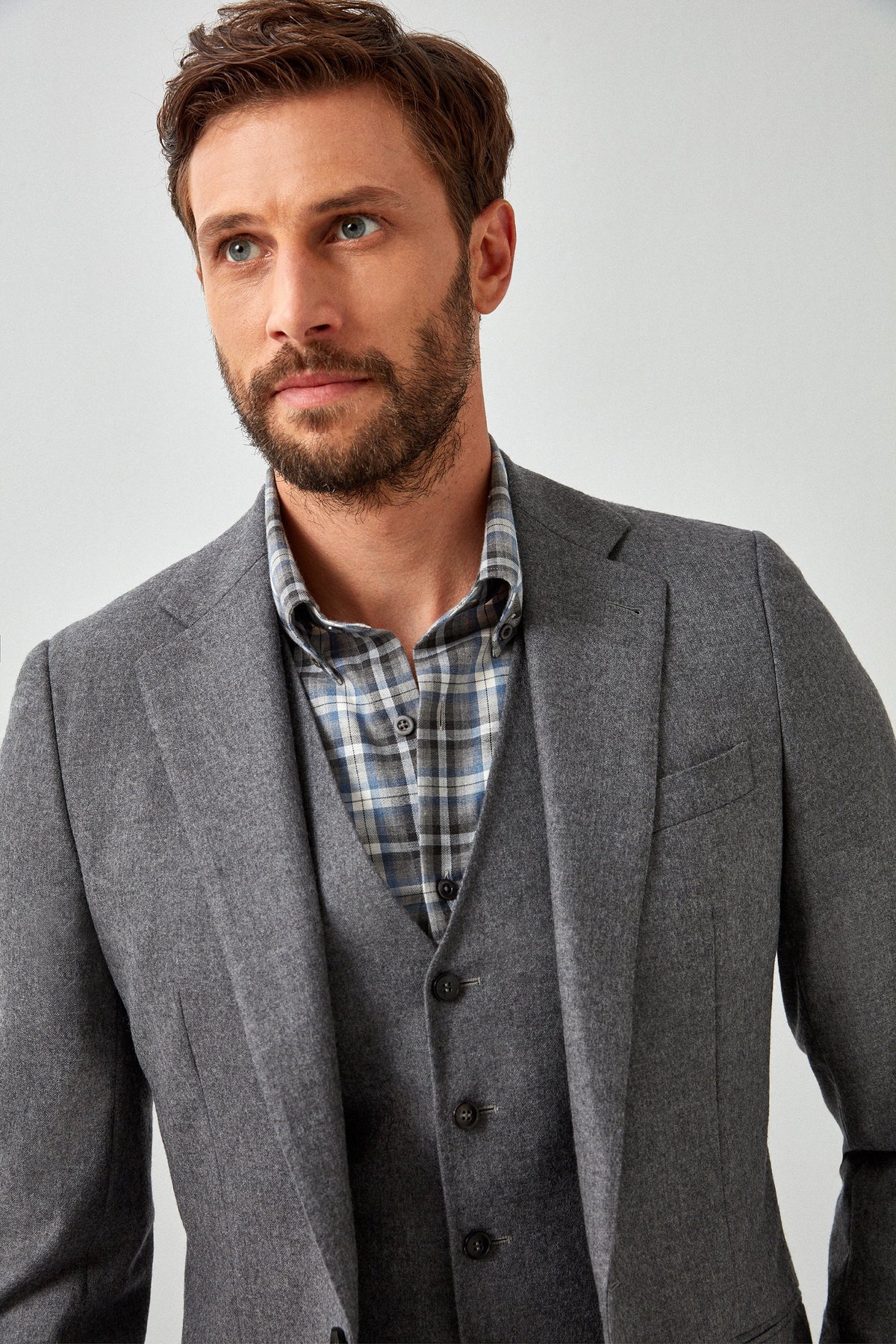 English Gray Flannel 3pc Suit