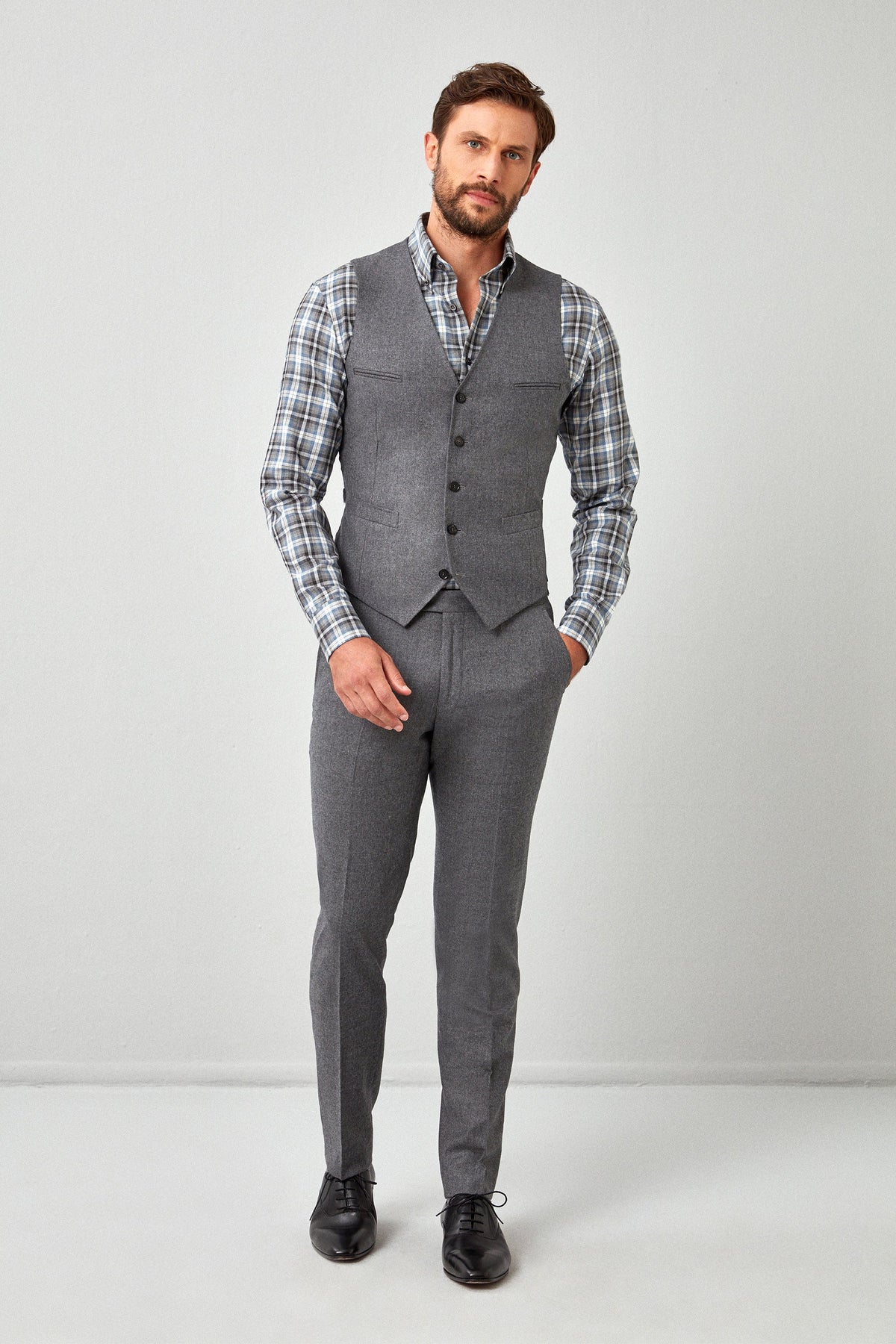 English Gray Flannel 3pc Suit