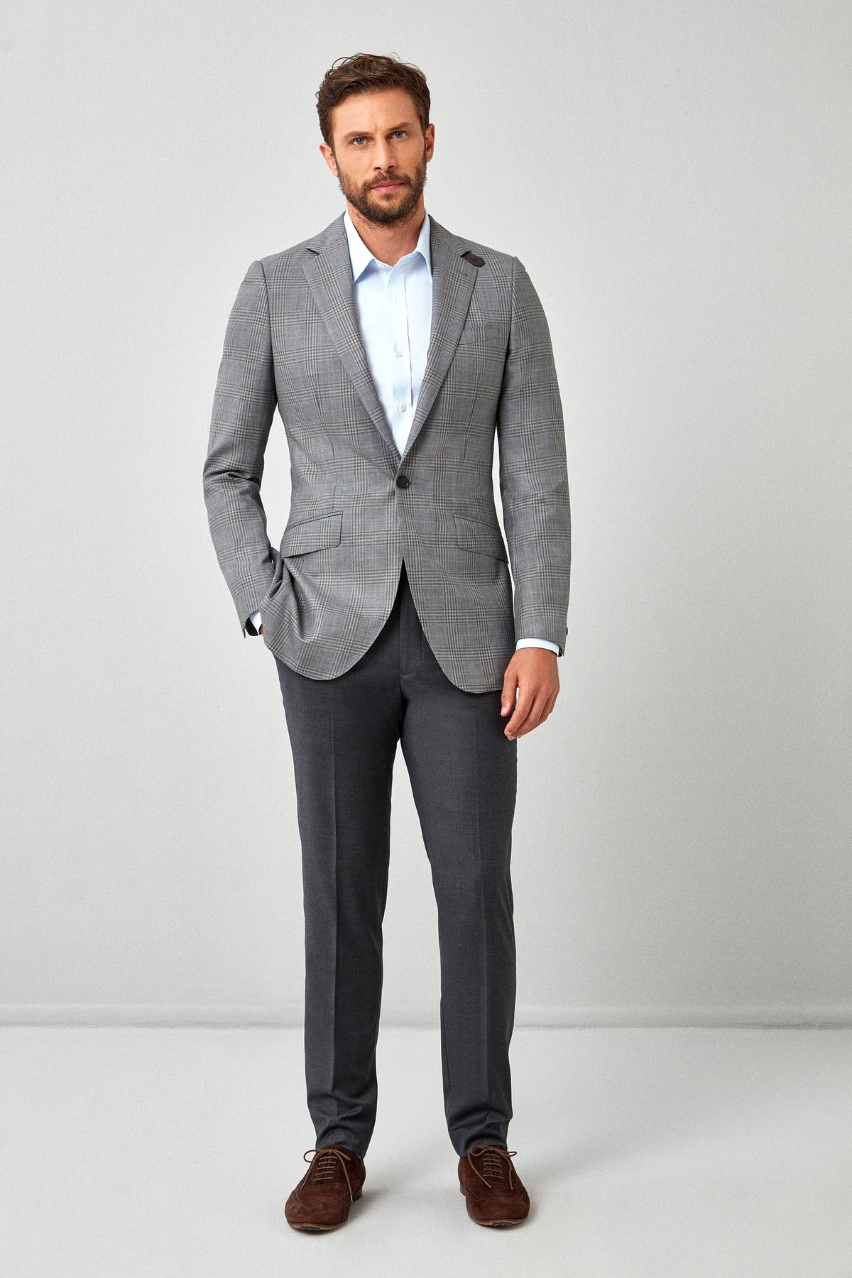 English Plaid 120s Blazer