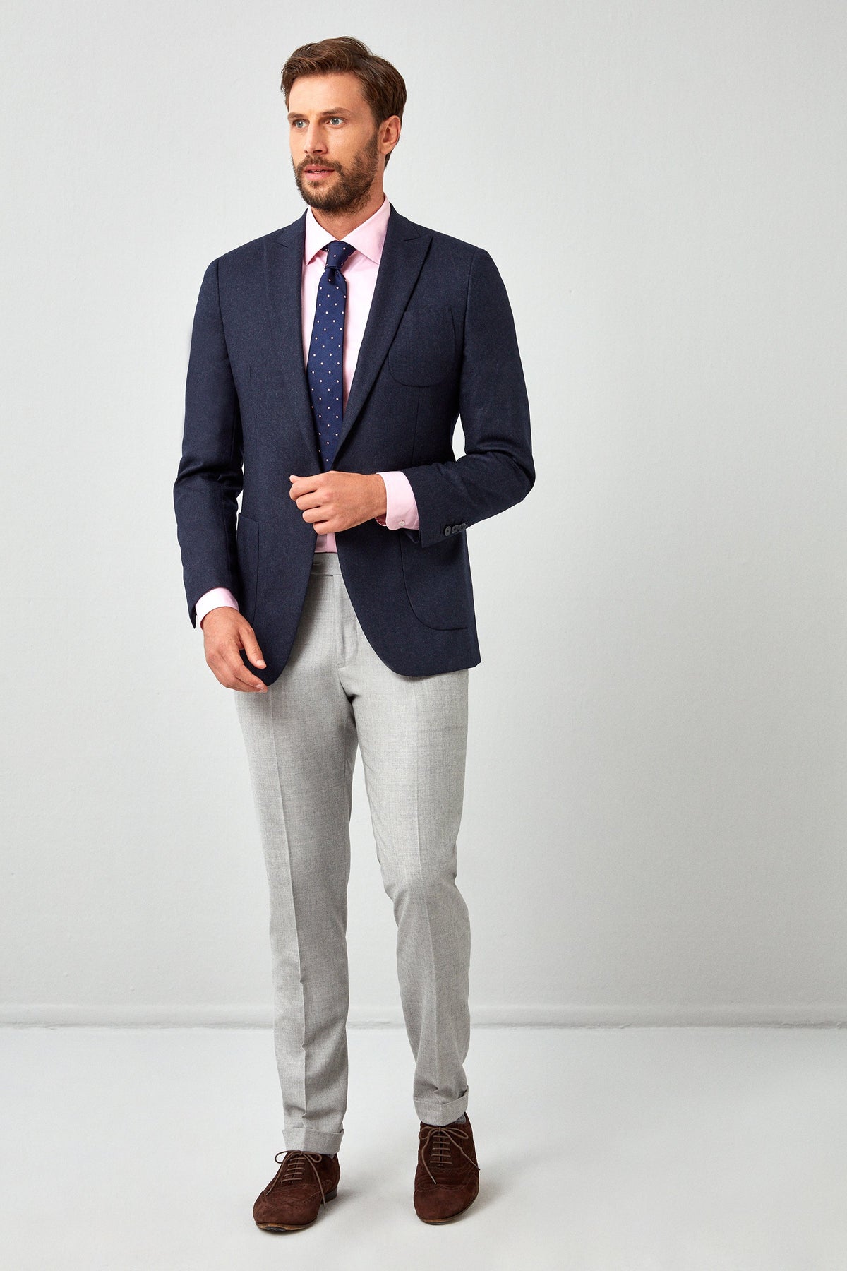 English Light Gray Flannel Trousers