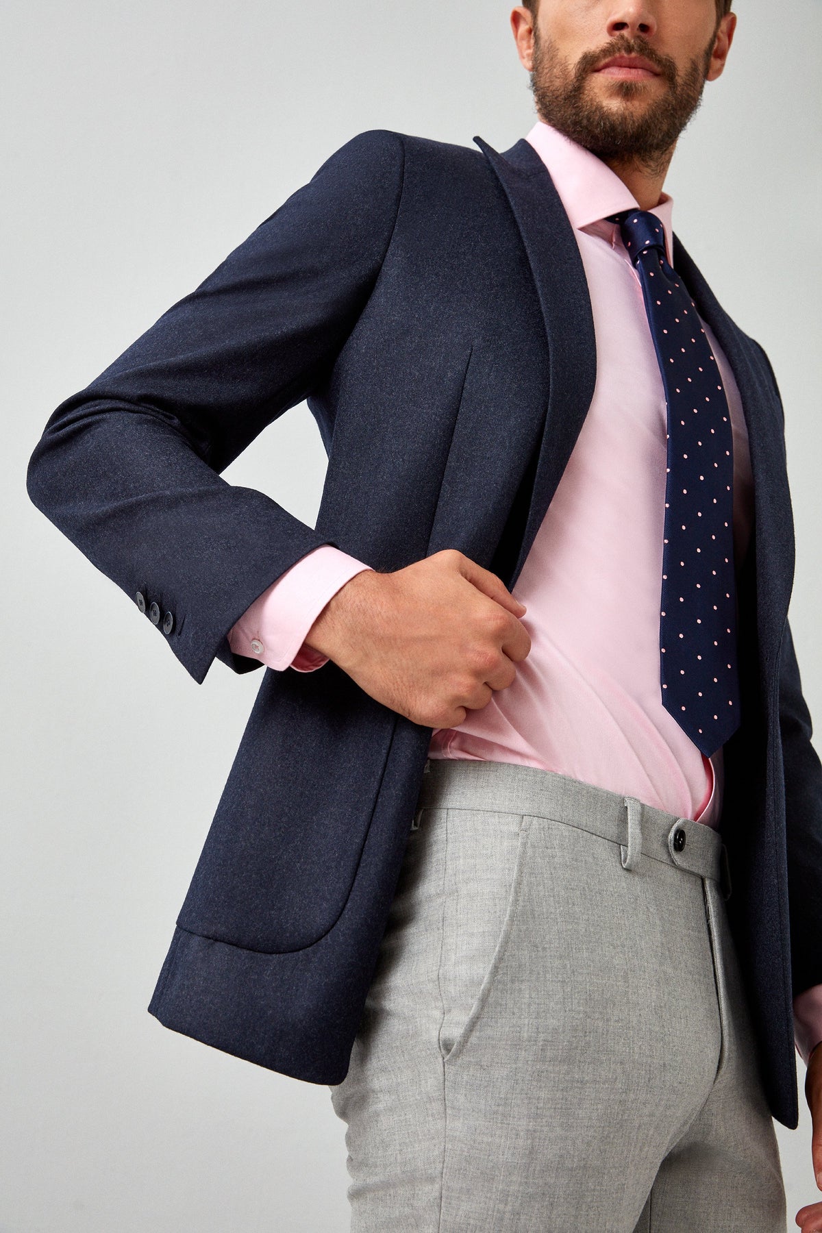 English Light Gray Flannel Trousers