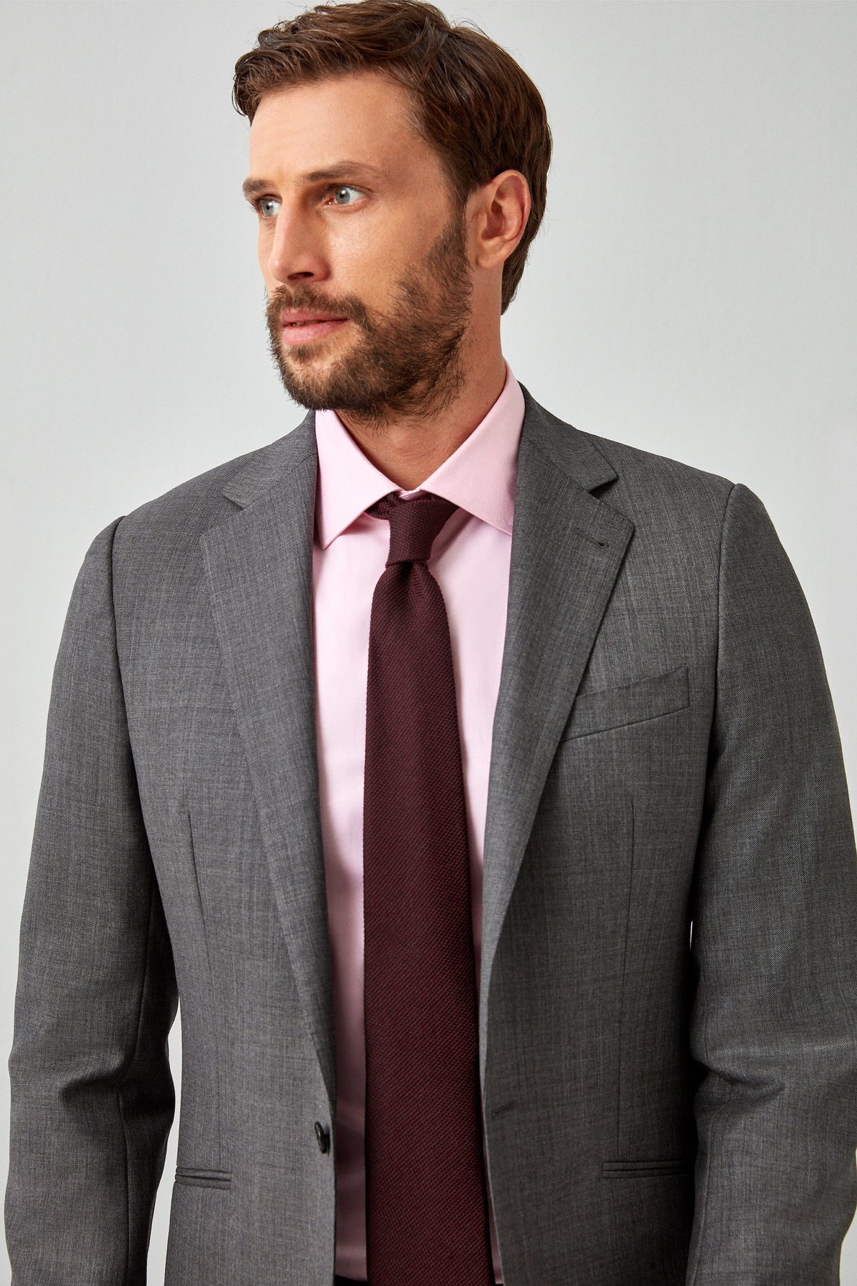 English Dugdale & Bros. Textured Weave Merino Wool Suit