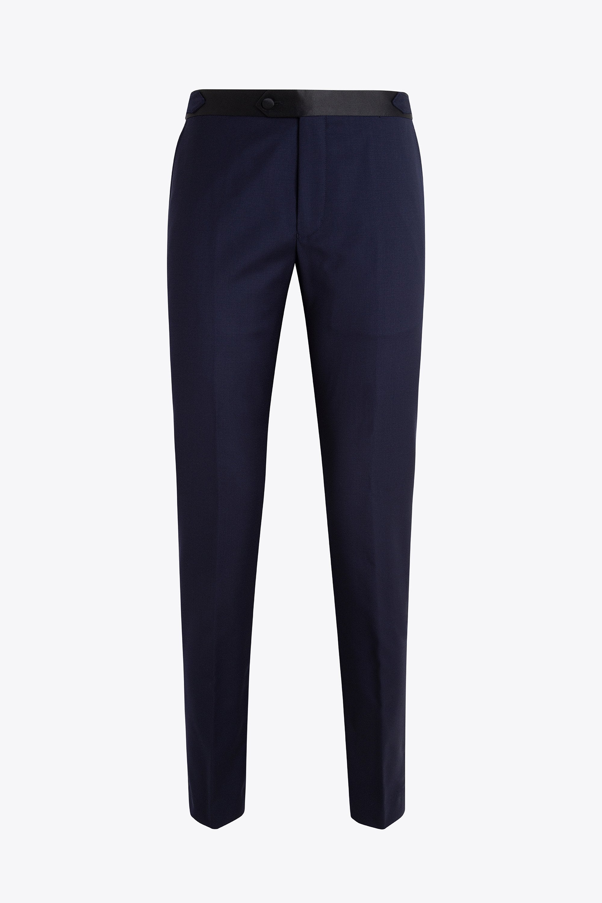 Solid Navy 130s Tuxedo Trousers
