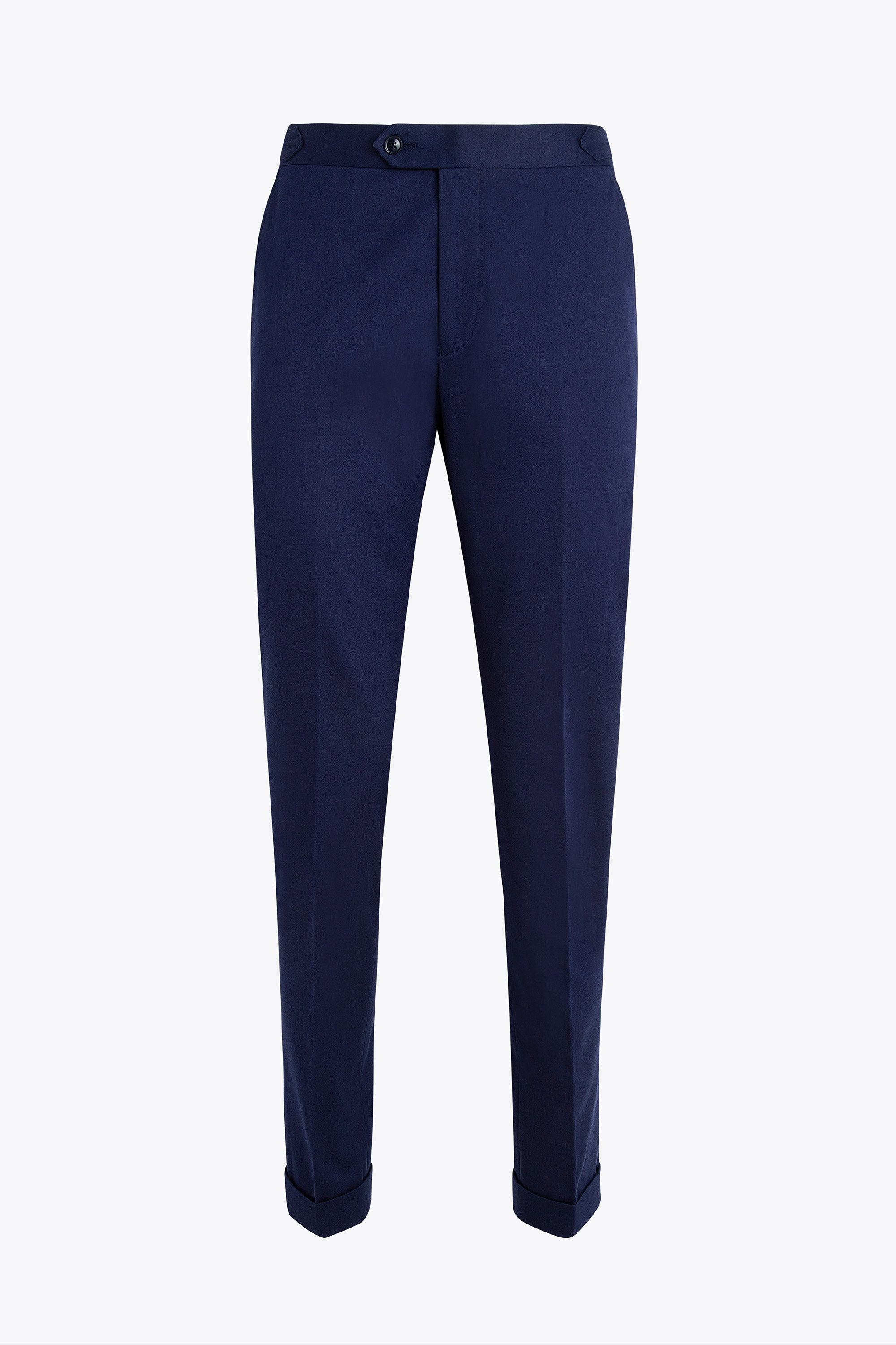 Navy Solid Plain Weave Trousers