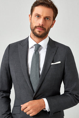 Solid Worsted Plain Weave Suit
