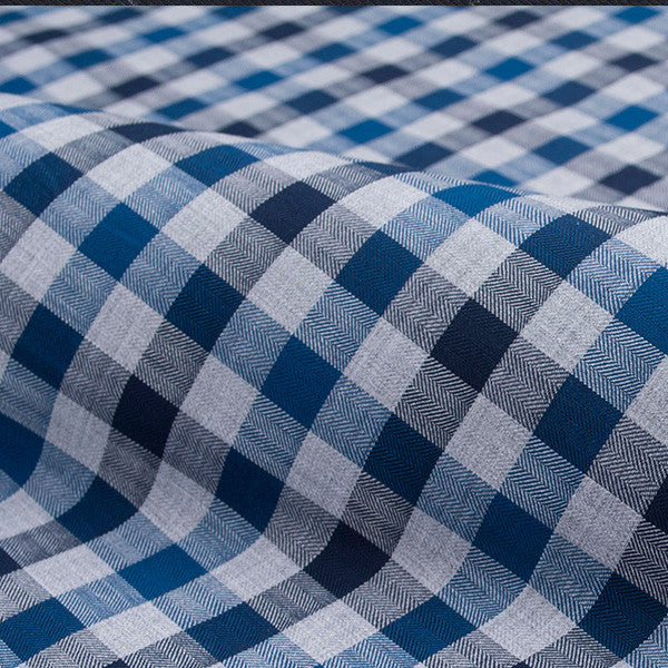 Grey, Navy and Blue Melange Flannel