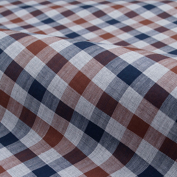 Grey, Navy and Brown Melange Flannel