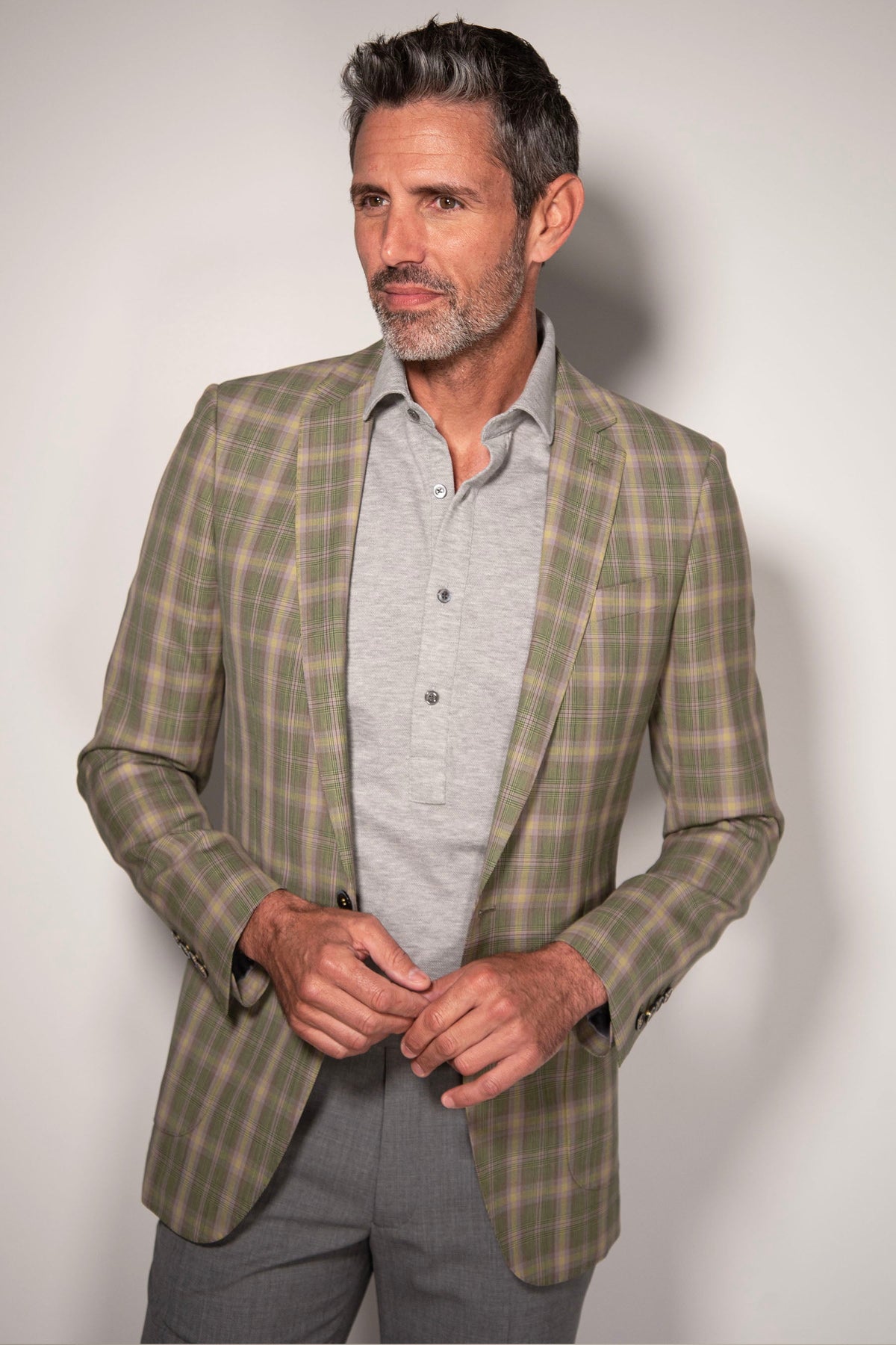 Bold Tonal Plaid Blazer