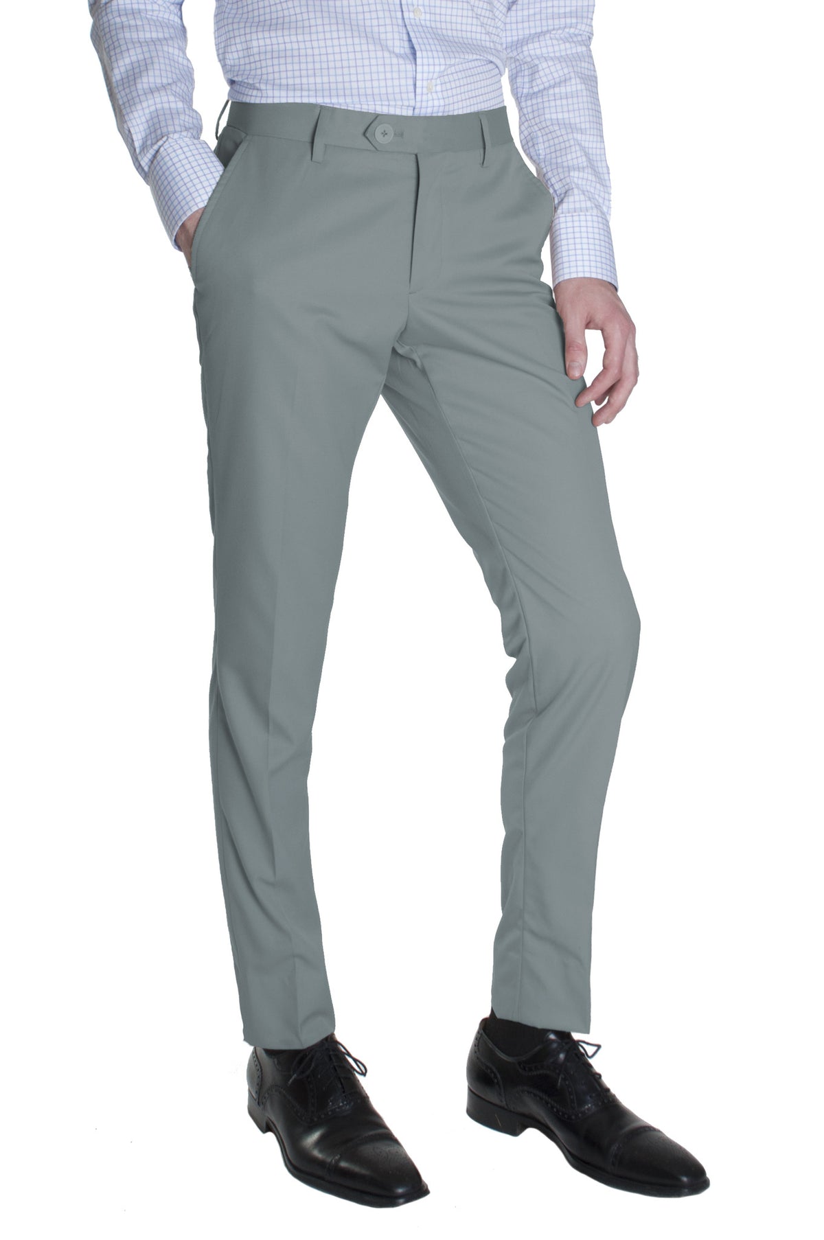 Light Grey Cotton Dress Pants - Acustom Apparel Light Grey Cotton Dress Pants - Acustom Apparel