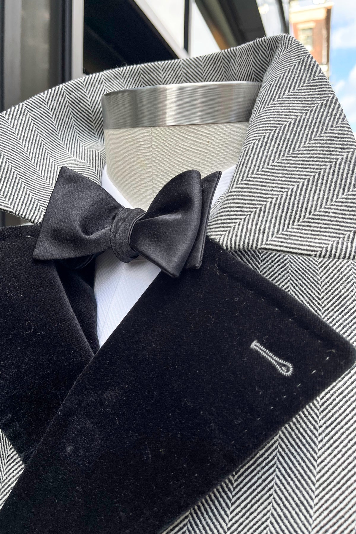 English Herringbone Topcoat with Velvet