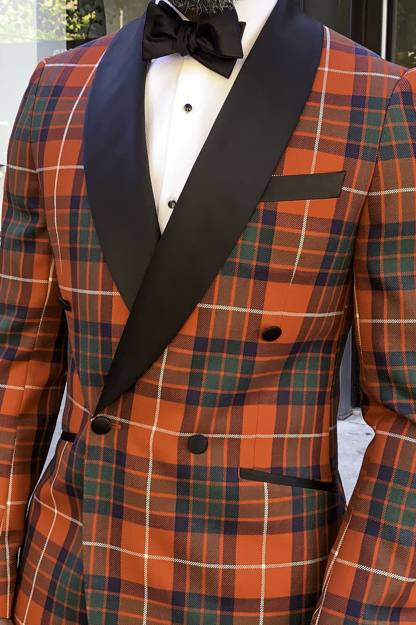 Tartan Double Breasted Shawl Dinner Jacket from Huddersfield