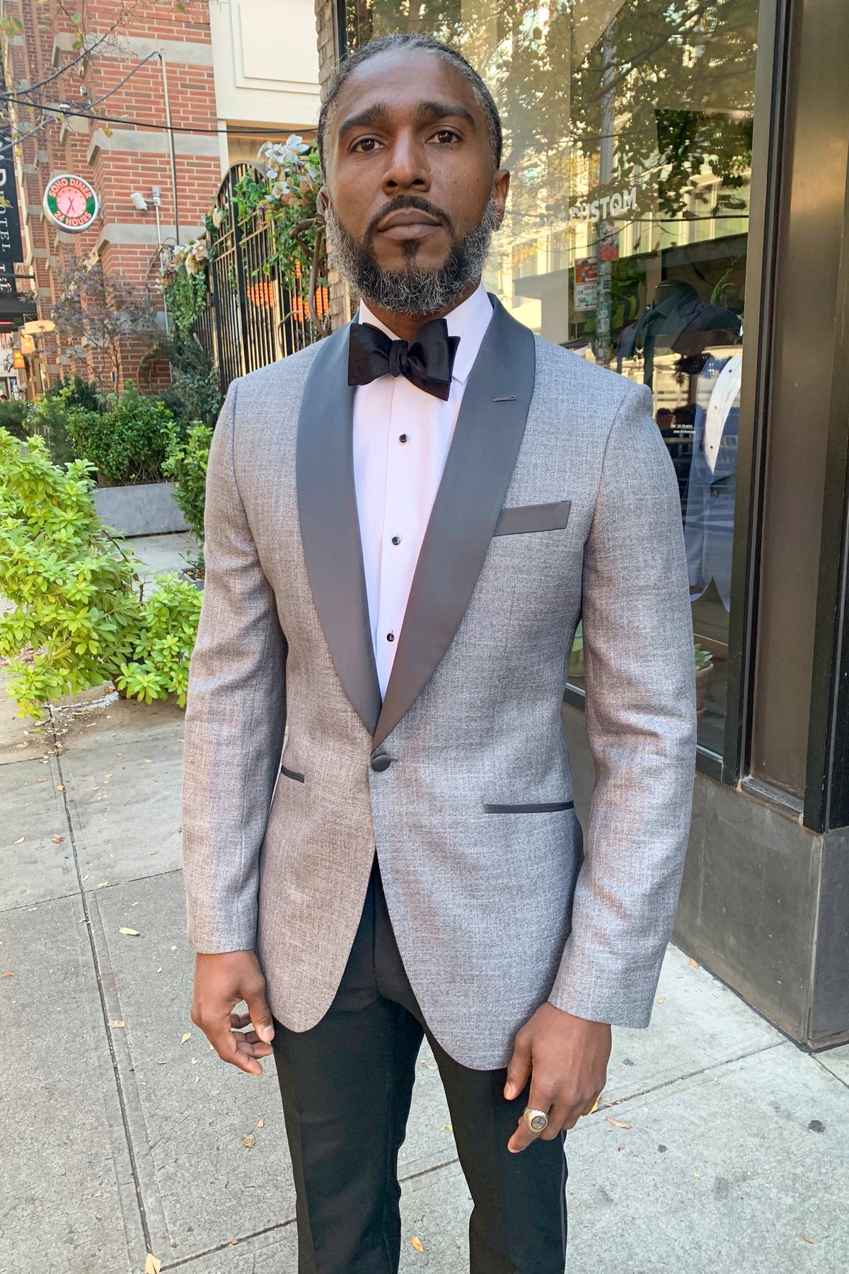 Italian Bamboo Dinner Jacket w/ Satin Lapel