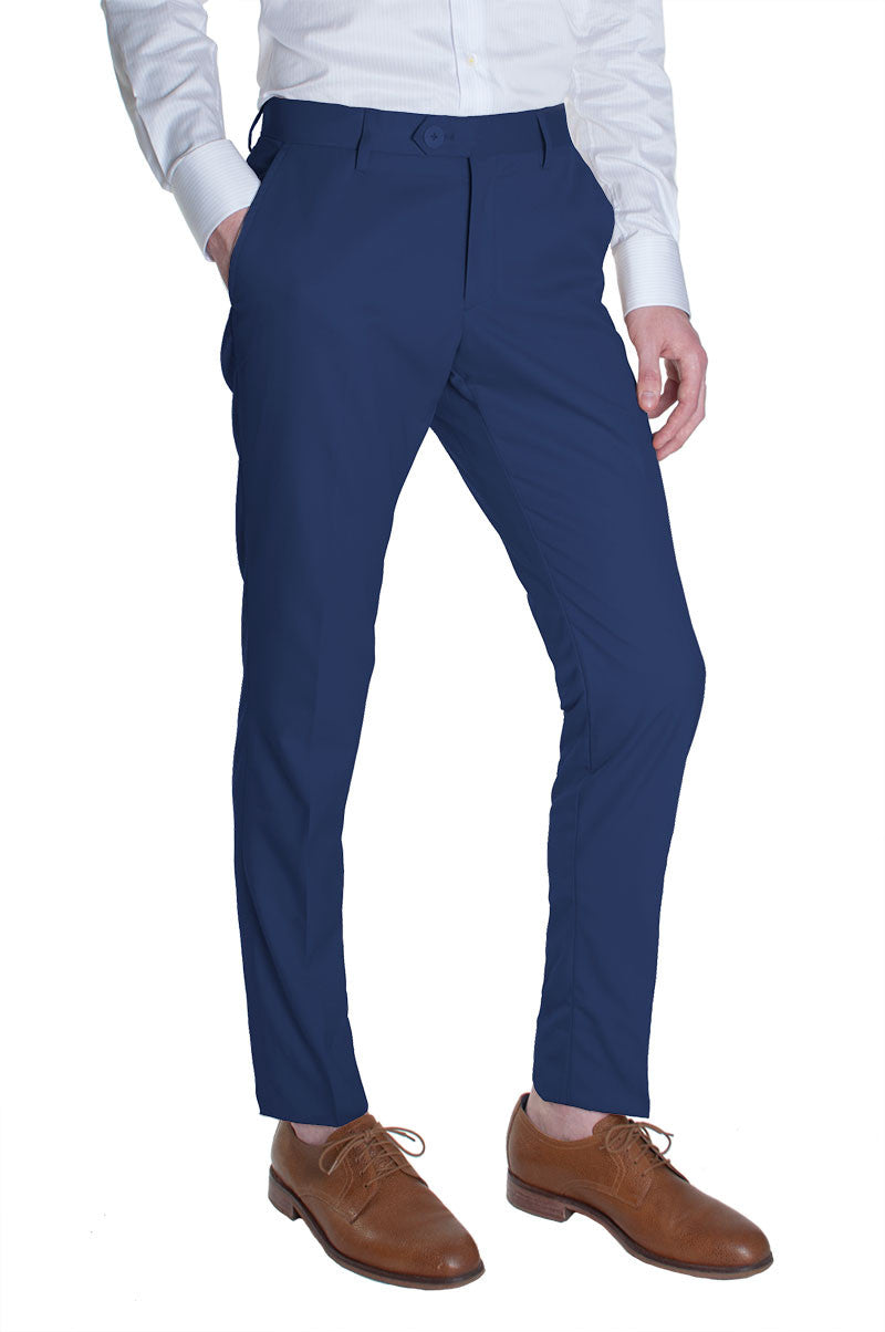Navy Cotton Dress Pants