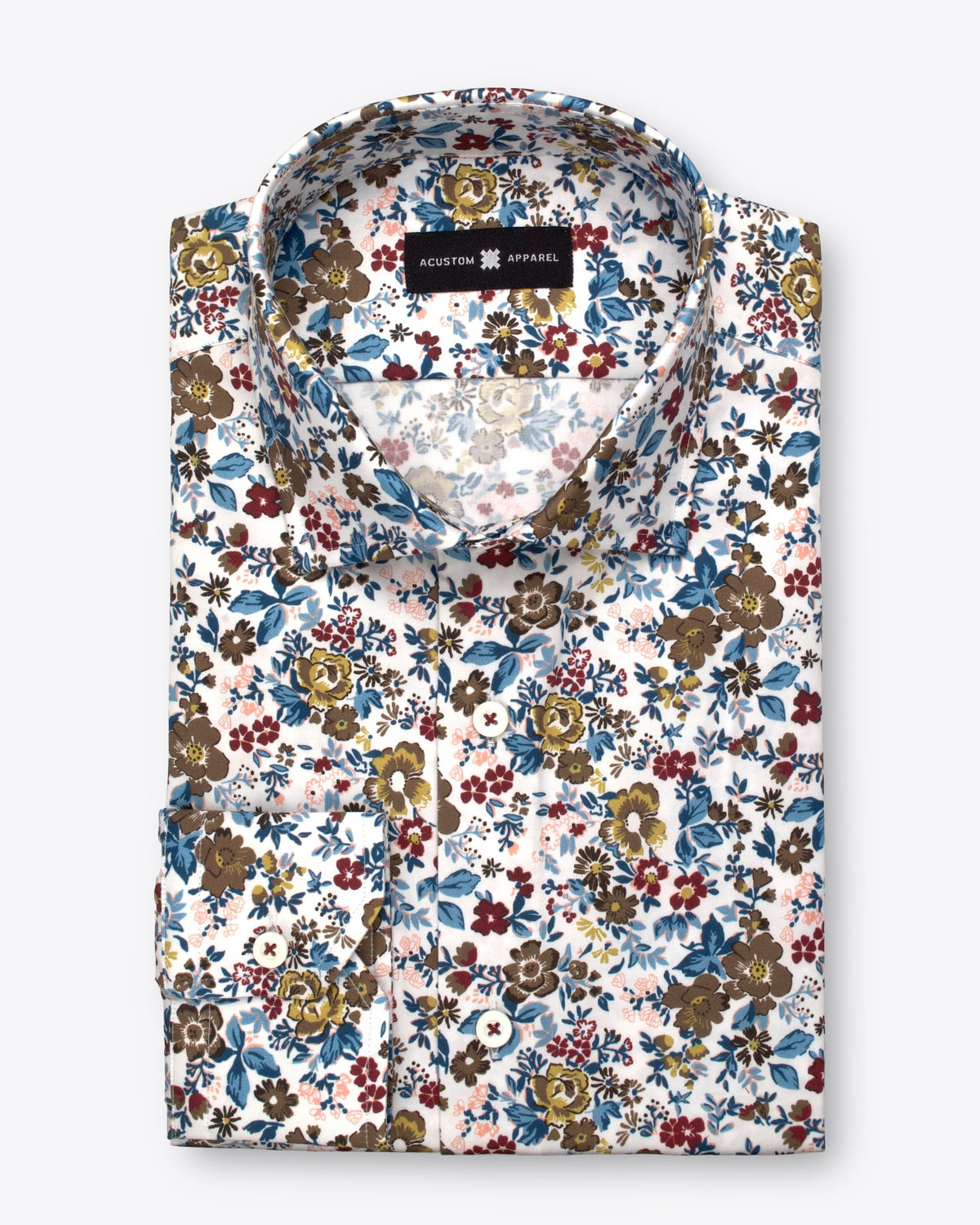 Blue and Ochre Floral Print