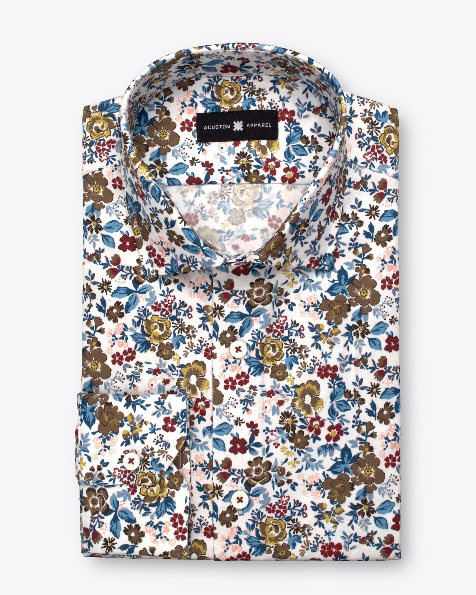 Blue and Ochre Floral Print