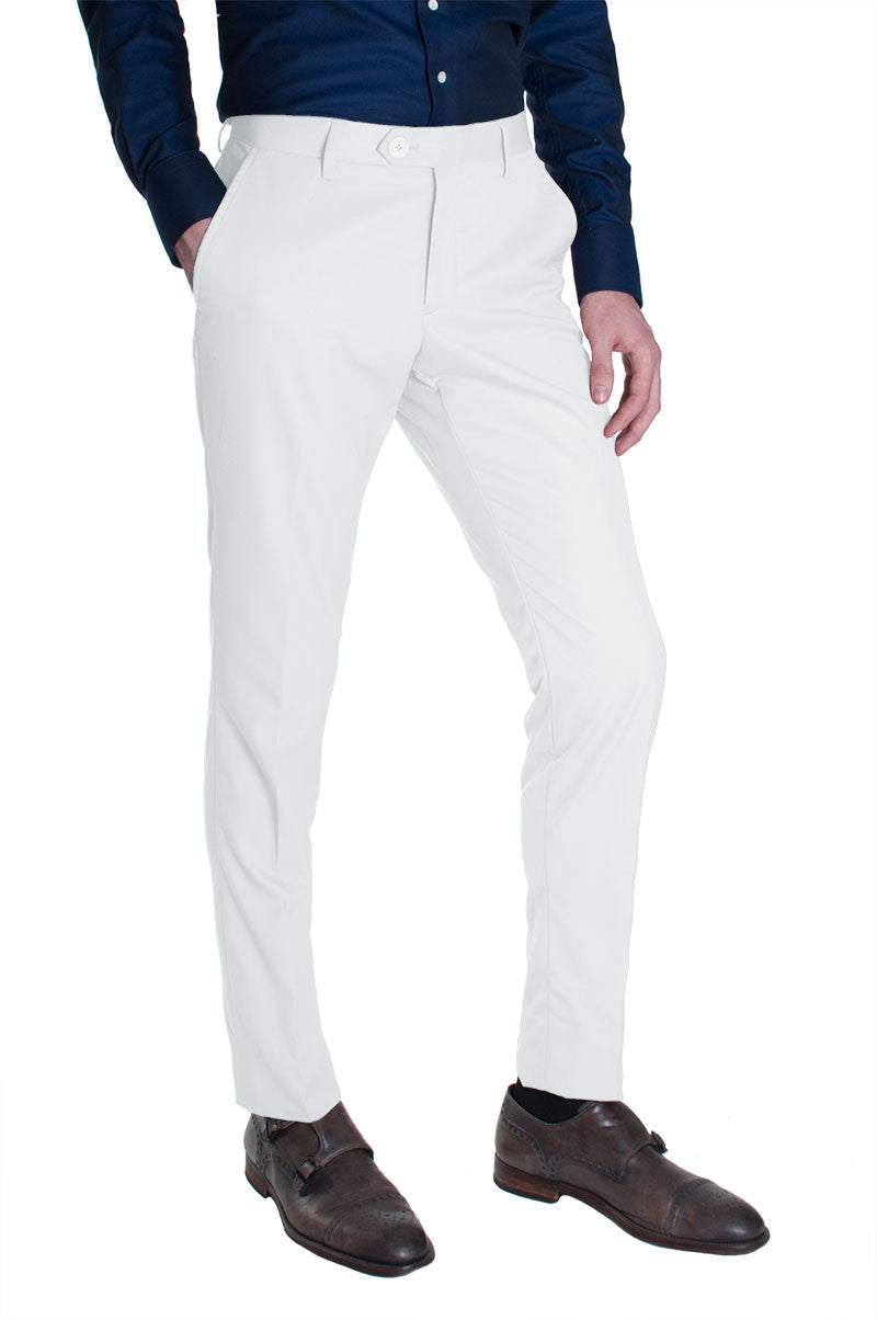 White Cotton Dress Pants - Acustom Apparel White Cotton Dress Pants - Acustom Apparel