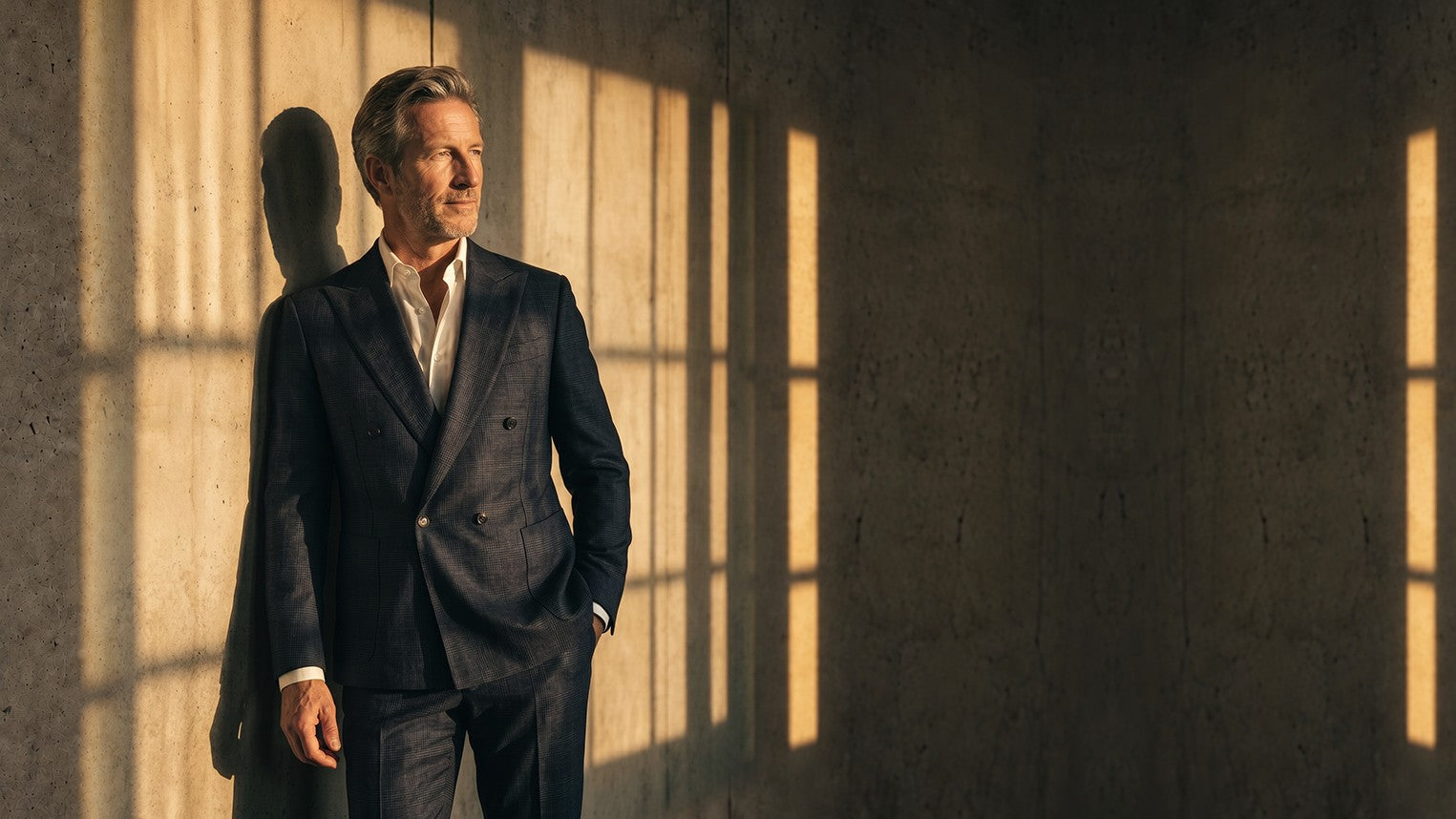 Fall tailoring in warm afternoon light